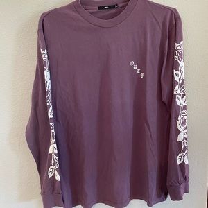 OBEY purple crewneck rose detail arm- size Small